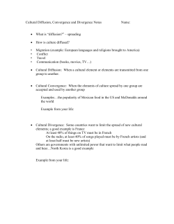 Cultural Diffusion, Convergence and Divergence Notes Name