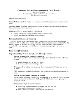 Creating an Informed and Argumentative Thesis Sentence