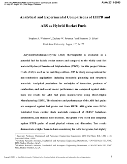 Analytical and Experimental Comparisons of HTPB and ABS as