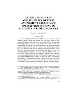 an analysis of the applicability of first amendment freedom of speech