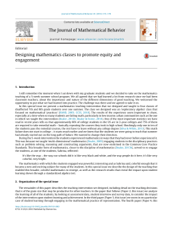 Designing mathematics classes to promote equity and engagement