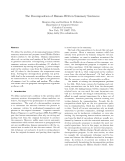 The Decomposition of Human-Written Summary Sentences