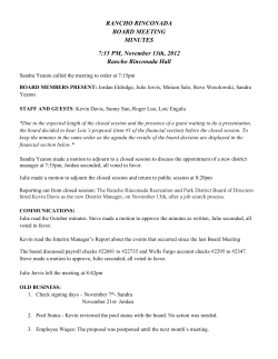 Minutes from the November 13, 2012 Meeting