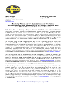 Mossberg Announces DC Promo and Calling All Ducks Sweeps