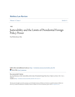 Justiciability and the Limits of Presidential Foreign Policy Power