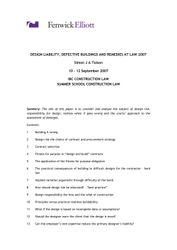 design liability, defective buildings and remedies at