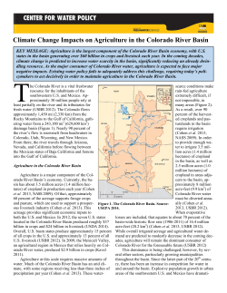 Climate Change Impacts on Agriculture in the Colorado