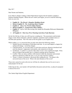 10-12th Grade Summer Reading