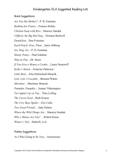 Grade K RWC Suggested Reading Guide