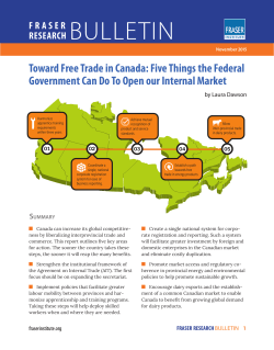 Toward Free Trade in Canada: Five Things the Federal Government