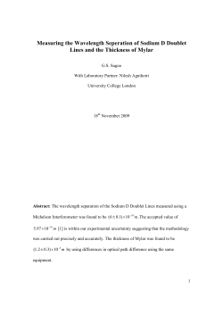 Measuring the Wavelength Seperation of Sodium D Doublet