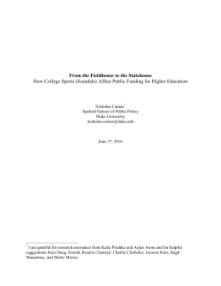 From the Fieldhouse to the Statehouse How College Sports