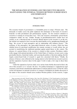 THE SEPARATION OF POWERS AND THE EXECUTIVE BRANCH