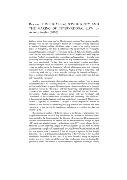Imperialism, Sovereignty and the Making of International Law