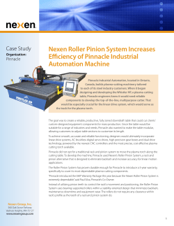 Nexen Roller Pinion System Increases Efficiency of Pinnacle
