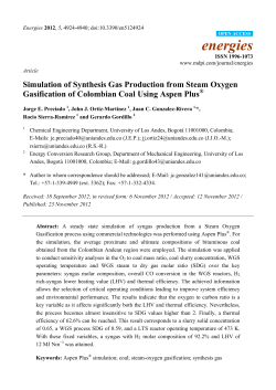 Simulation of Synthesis Gas Production from Steam Oxygen