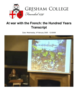 At war with the French: the Hundred Years