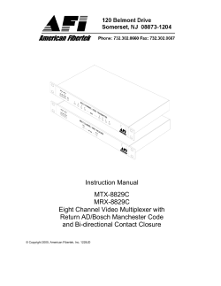Instruction Manual MTX-8829C MRX