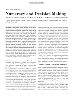 Numeracy and Decision Making