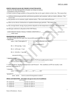 UNIT 10 - GASES KINETIC MOLECULAR (K