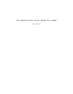 You should never write poems for women