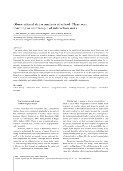 Observational stress analysis at school - allgemeine
