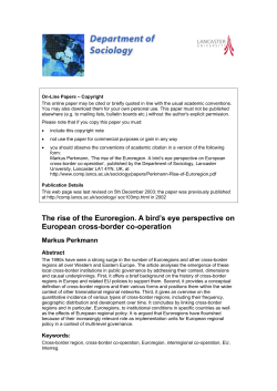 The rise of the Euroregion. A bird`s eye perspective on European
