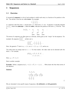 1 Sequences