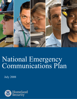 The National Emergency Communications Plan
