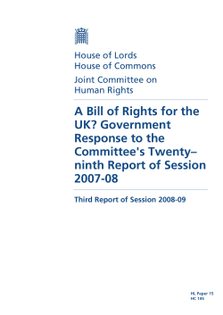 A Bill of Rights for the UK? Government Response to the