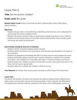 Lesson Plan 3: Are the sources credible?