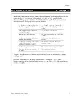 DESCRIBING FUNCTIONS 1.1.3 through 1.2.2