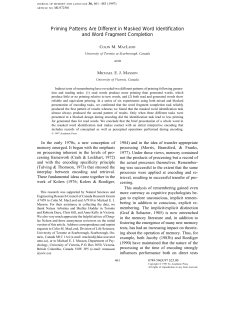 Priming Patterns Are Different in Masked Word Identification and