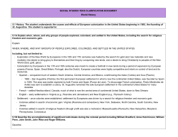 SOCIAL STUDIES TEKS CLARIFICATION DOCUMENT World