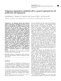 Endogenous angiogenin in endothelial cells is a general