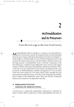 McDonaldization and Its Precursors