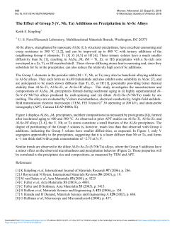 The Effect of Group 5 (V, Nb, Ta) Additions on Precipitation in Al