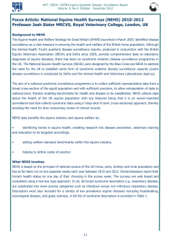 Focus Article: National Equine Health Surveys