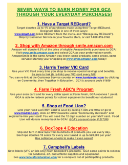 SEVEN WAYS TO EARN MONEY FOR GCA THROUGH YOUR