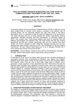 role of strong oxidants in reducing cod: case study at common