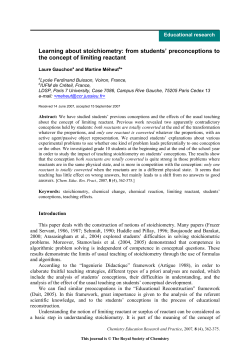 Learning about stoichiometry: from students` preconceptions to the