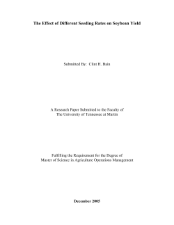 The Effect of Different Seeding Rates on Soybean Yield