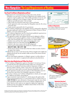 New Hampshire:The Legal Requirements of Boating