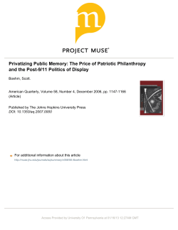 Privatizing Public Memory: The Price of Patriotic Philanthropy and