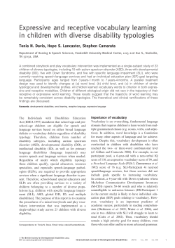 Expressive and receptive vocabulary learning in children with