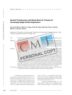Nuchal Translucency and Nasal Bone for Trisomy 21