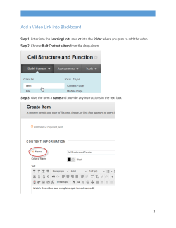 Add a Video Link into Blackboard