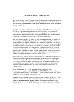 Preface to the Shorter -Chen Teaching Note This preface contains