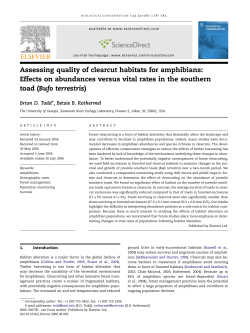 Assessing quality of clearcut habitats for amphibians: Effects on