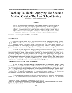 Teaching to Think: Applying the Socratic Method outside